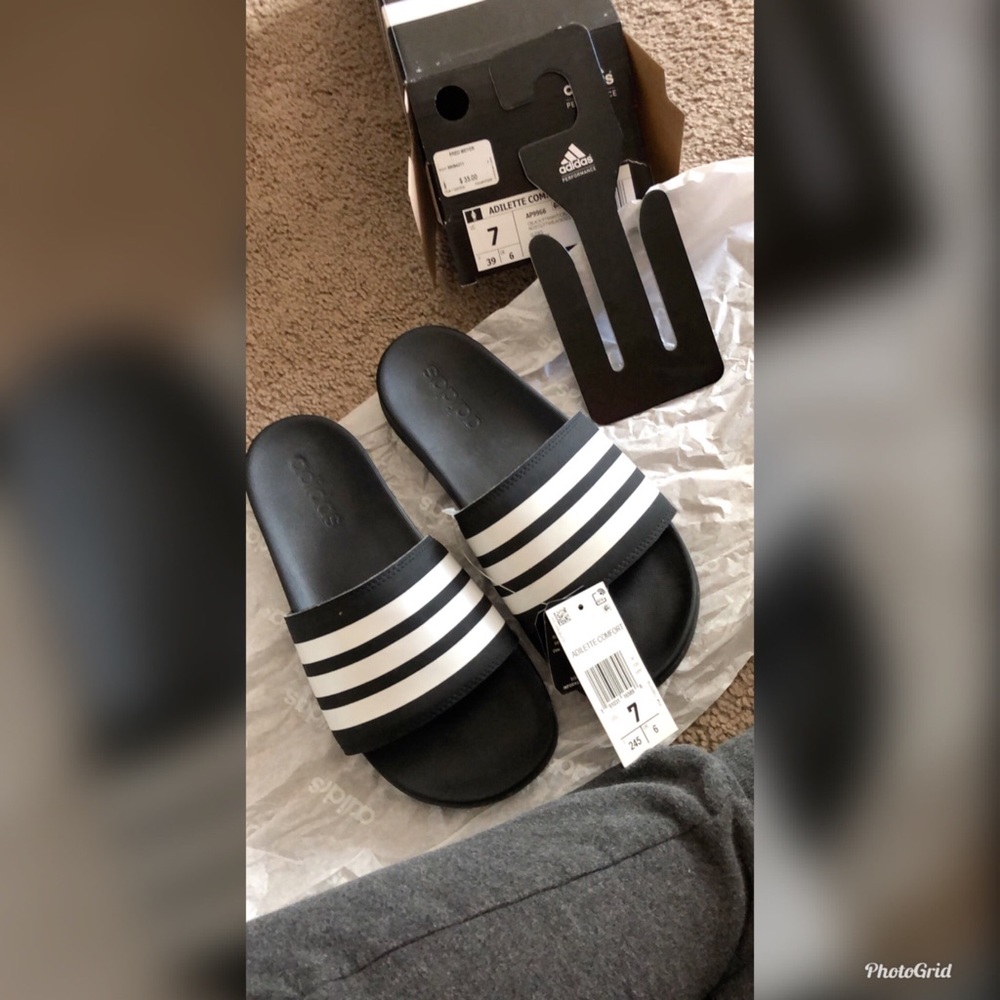 Adidas slides on sandals